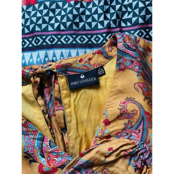 Emily Lovelock by Anthropologie Fiona Midi Dress in Gold Size Small - Picture 7 of 7